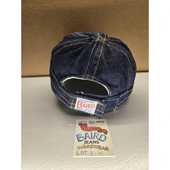 Baird Jeans Denim Hat Men Small-Medium Welding Cap Adjustable Strapback Made USA